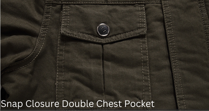 L'MONTE Men's Army Green Fleece-Lined Bomber Jacket My Store