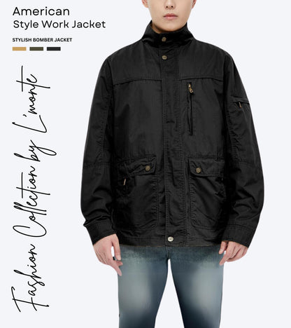 L'MONTE Men's Cotton Black Jacket For Mild Winter My Store
