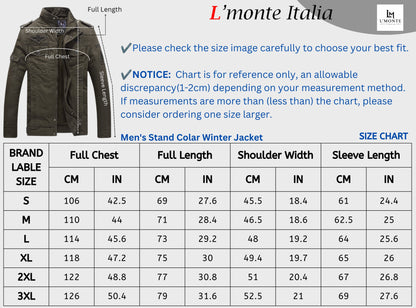 L'MONTE Men's Khaki Fleece-Lined Bomber Jacket My Store