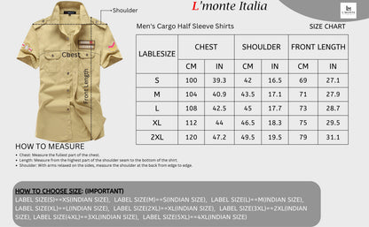 L'monte Men's Cargo Shirts Half Sleeve with Pockets My Store