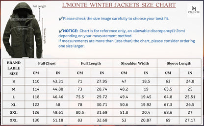 L'MONTE Men's Army Green Heavy-Duty Winter Cargo Jacket My Store