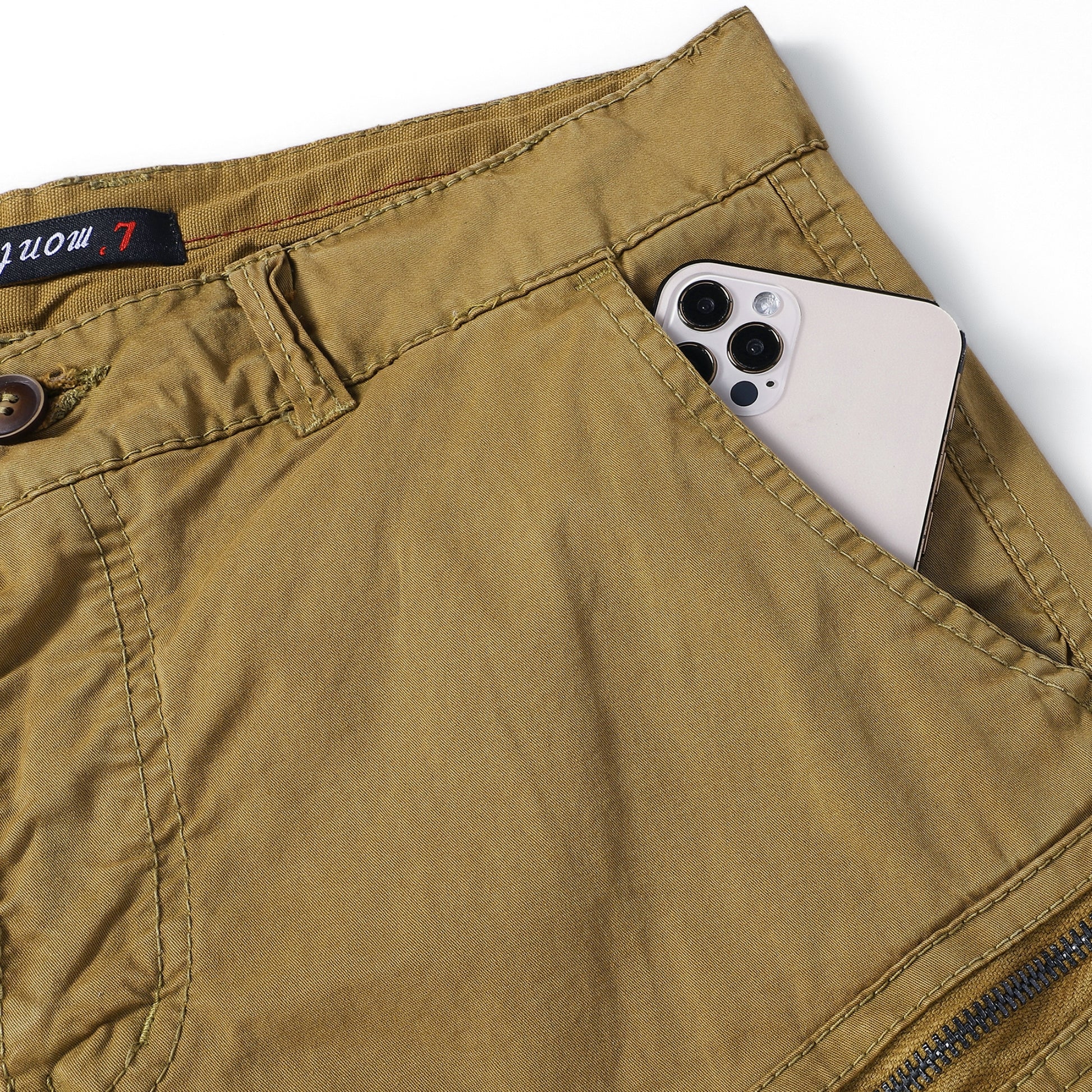 L'MONTE Imported Multi Pockets Outwear Khaki Cargo Short My Store