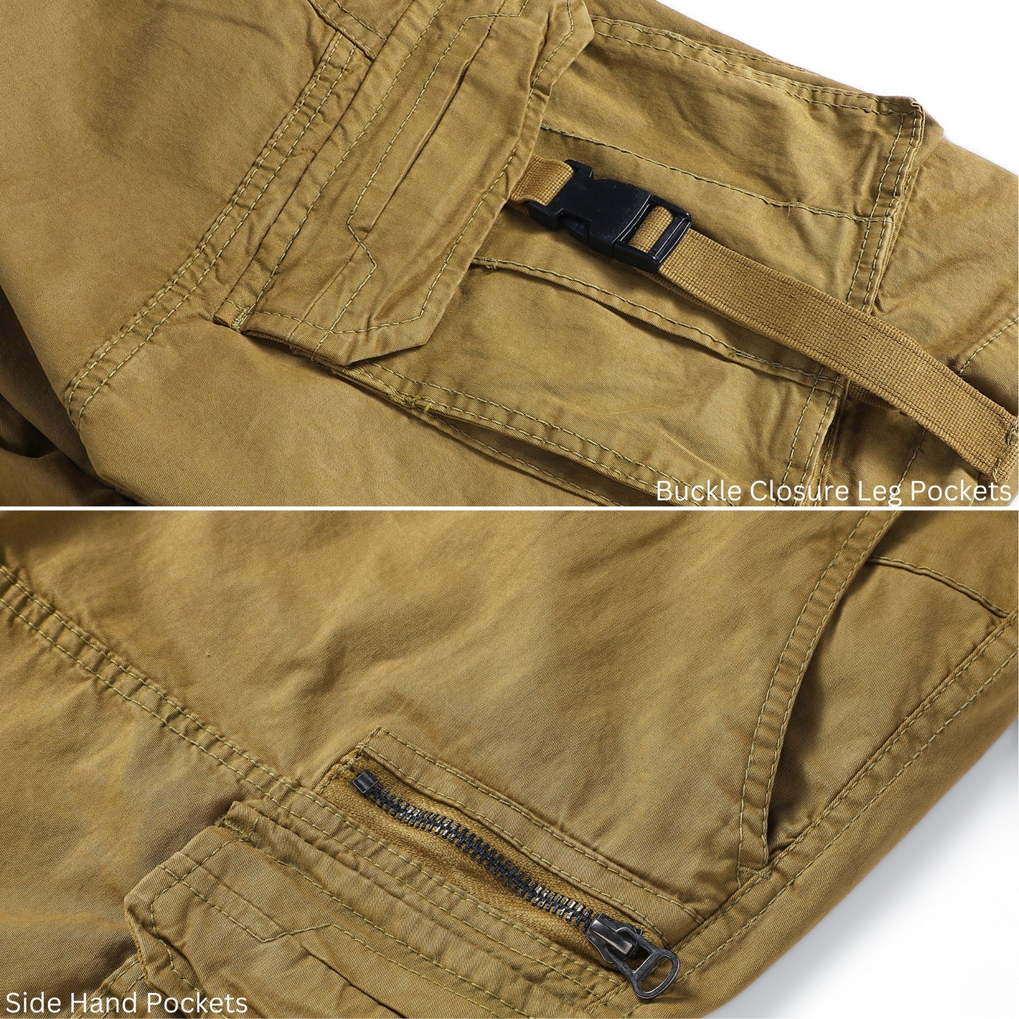 L'MONTE Imported Multi Pockets Outwear Khaki Cargo Short My Store