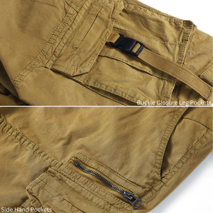L'MONTE Imported Multi Pockets Outwear Khaki Cargo Short My Store