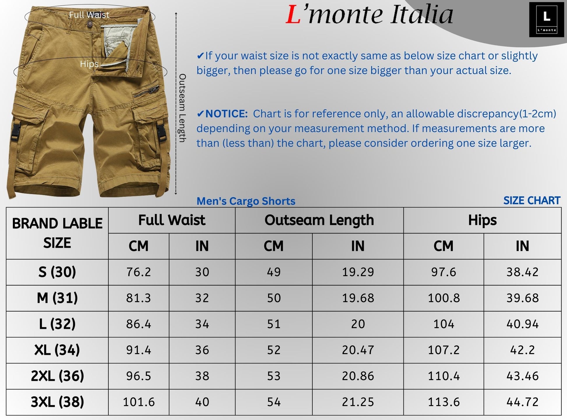 L'MONTE Imported Multi Pockets Outwear Khaki Cargo Short My Store