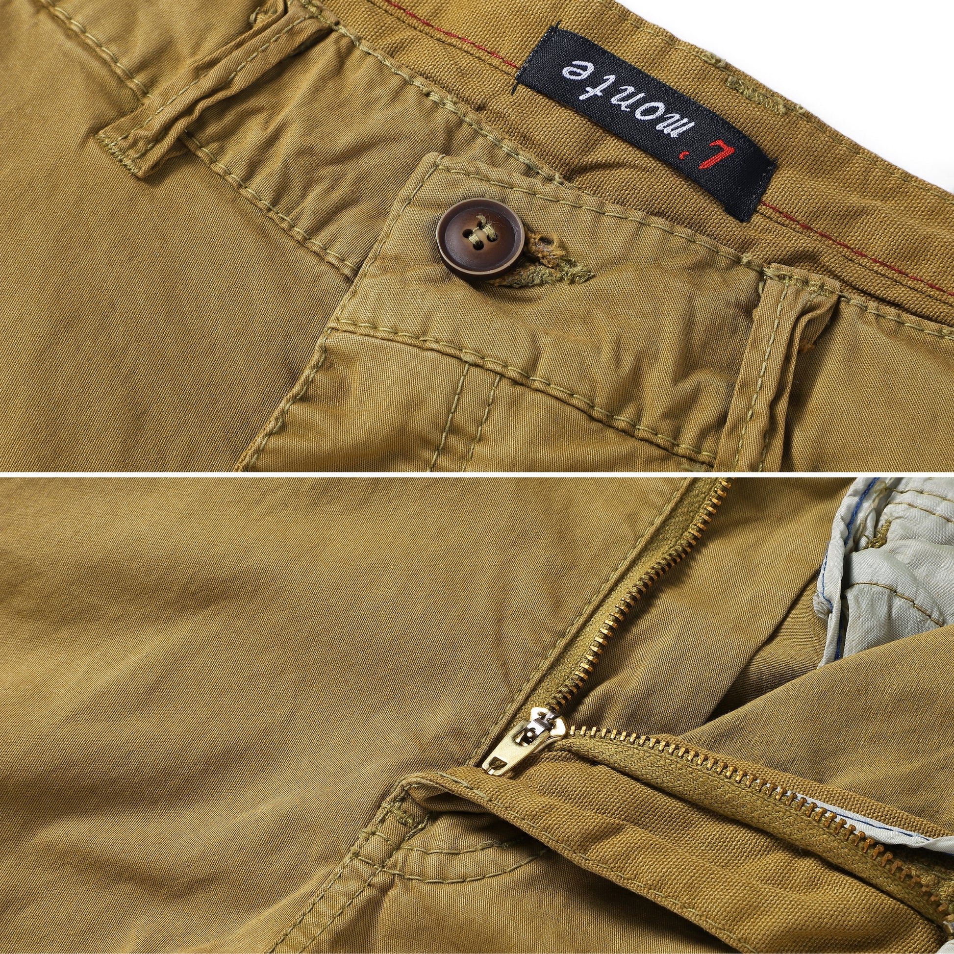 L'MONTE Imported Multi Pockets Outwear Khaki Cargo Short My Store