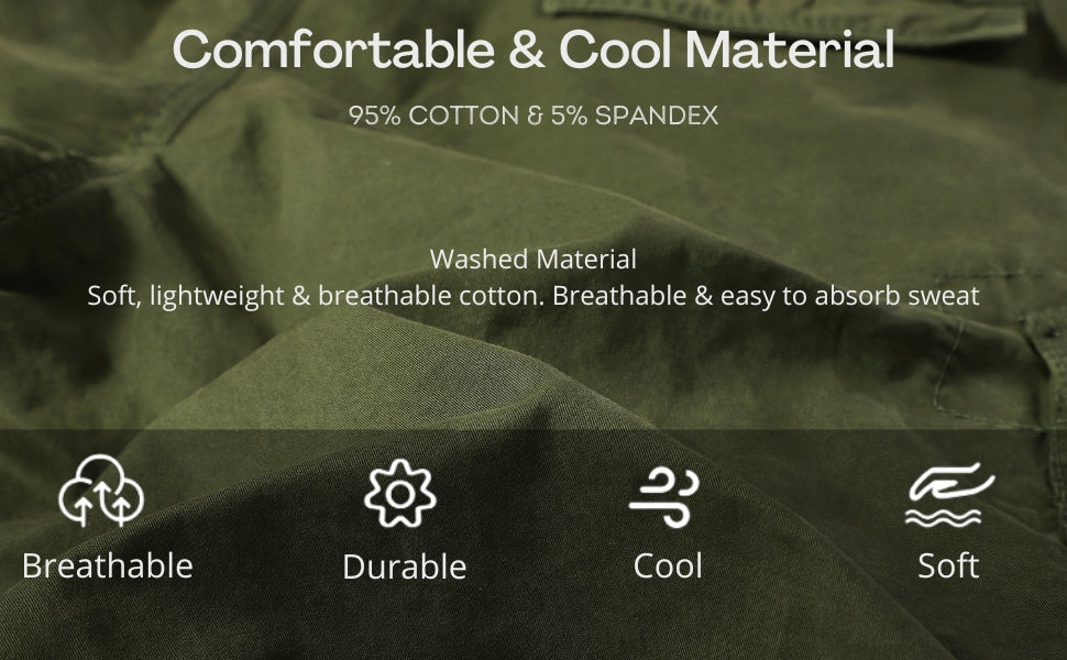 L'MONTE Imported Expandable Elastic Waist Green Outwear Cargo Shorts My Store