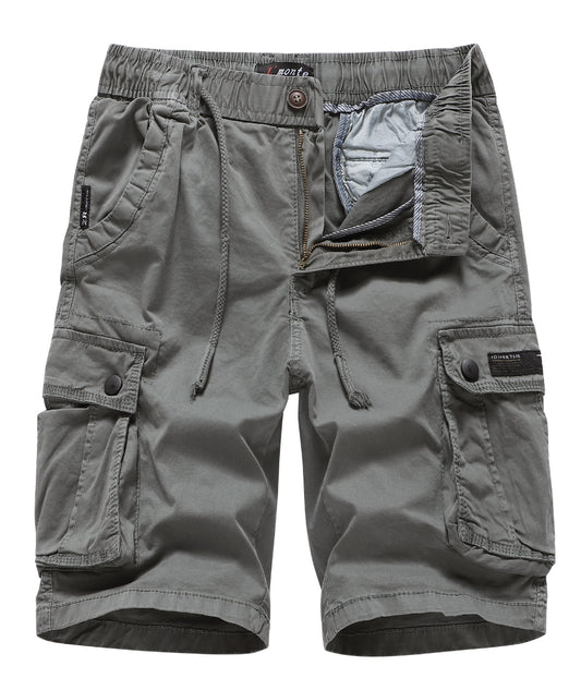 L'MONTE Imported Expandable Elastic Waist Grey Outwear Cargo Shorts My Store