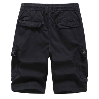 L'MONTE Imported Expandable Elastic Waist Black Outwear Cargo Shorts My Store
