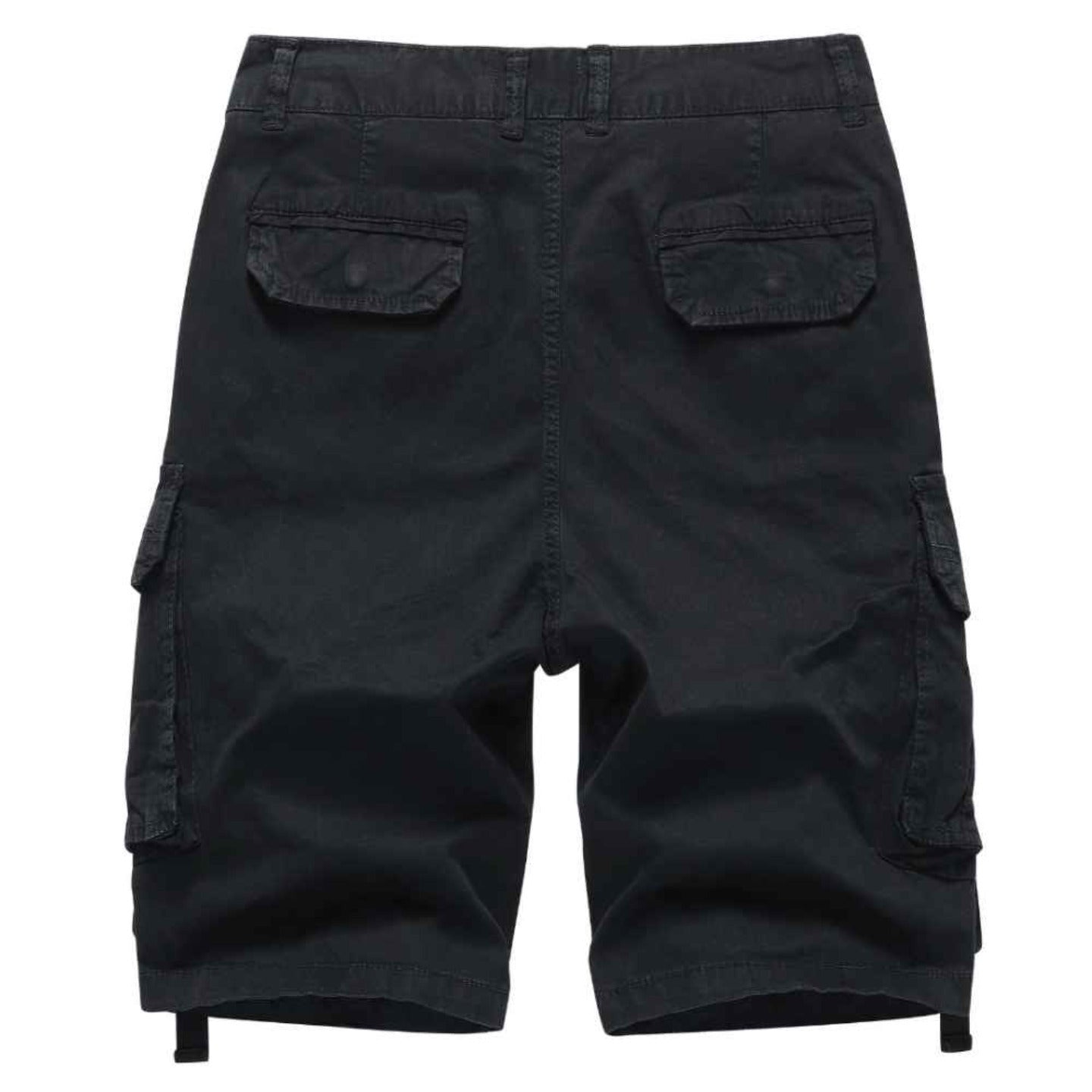 L'MONTE Imported Expandable Elastic Waist Black Outwear Cargo Shorts My Store