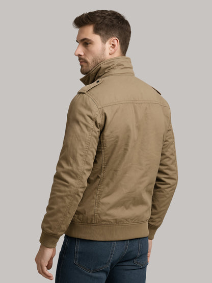 L'MONTE Men's Khaki Military-Style Cargo Winter Jacket My Store
