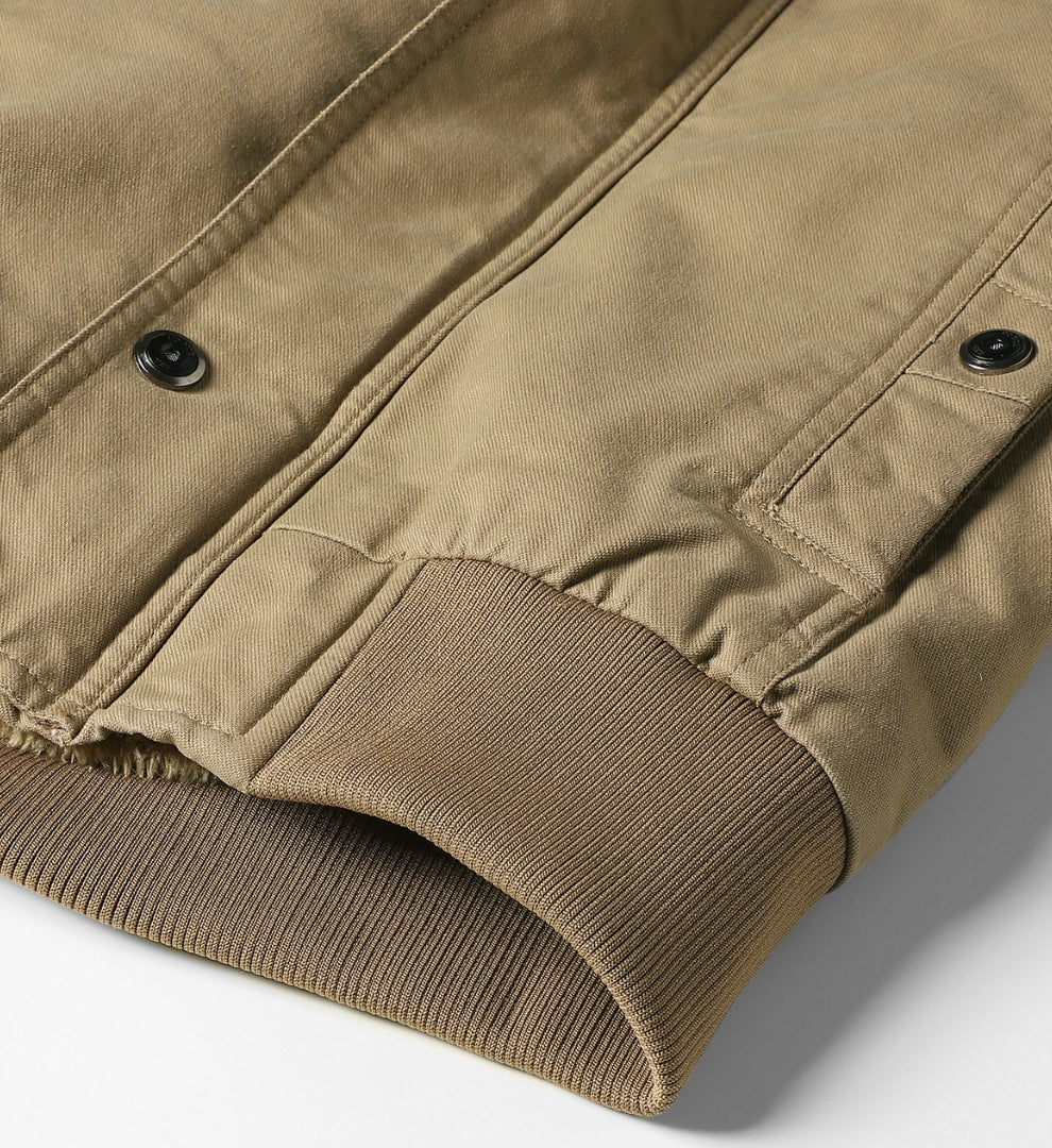 L'MONTE Men's Khaki Military-Style Cargo Winter Jacket My Store