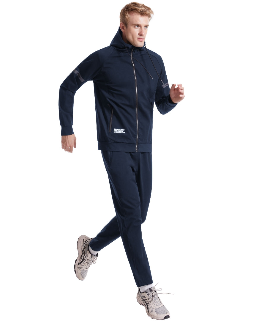 L'MONTE Men's Full Zip 2 Piece Blue Hoodie Tracksuits My Store