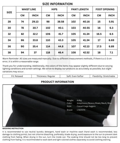L'MONTE Imported Men's Regular Fit Casual Brown Cotton Cargo Joggers
