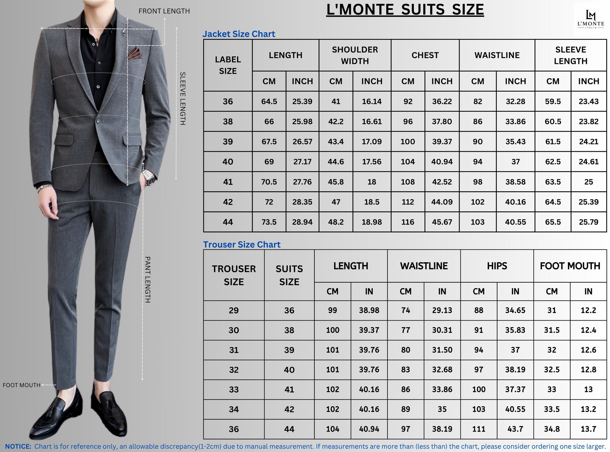 L'MONTE Imported 2 Piece Suit Blazer for Men Formal Slim Fit with One Button Closure Coat(92025) My Store