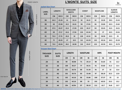 L'MONTE Imported 2 Piece Suit Blazer for Men Formal Slim Fit with One Button Closure Coat(92025) My Store