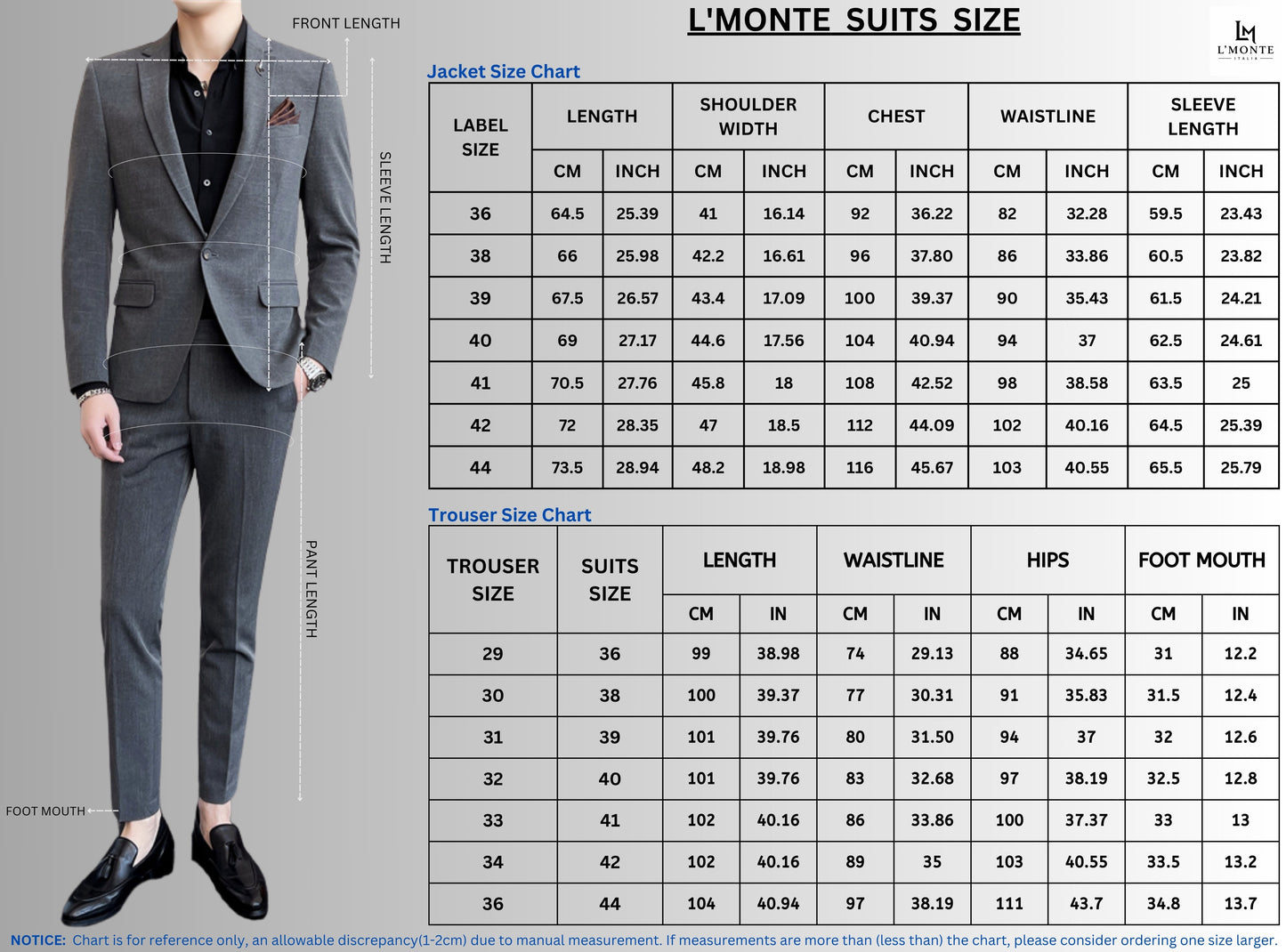 L'MONTE 3 Piece Imported Black Suit for Men - Slim Fit Formal Blazer, Vest & Pants Lmonte International