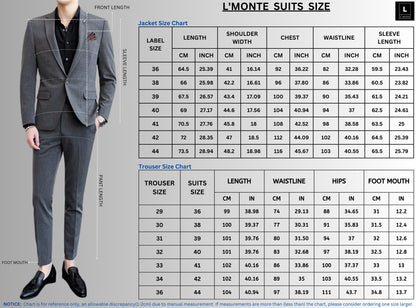 L'MONTE Imported 2 Piece Suit Blazer for Men Formal Slim Fit with One Button Closure Coat(BLPLM96025) My Store