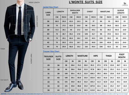 L'MONTE Imported Grey 2 Piece Suit Blazer for Men Formal Slim Fit My Store