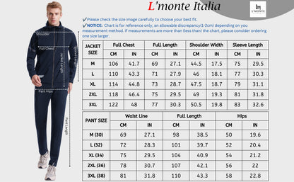 L'MONTE Men's Full Zip 2 Piece Black Hoodie Tracksuits My Store