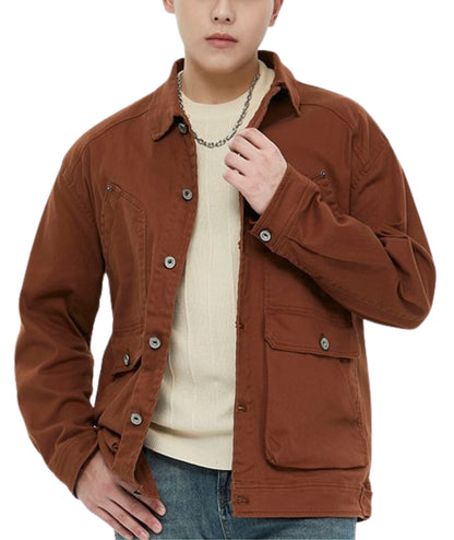L'MONTE Men's Winter-Ready Brown Canvas Jacket My Store