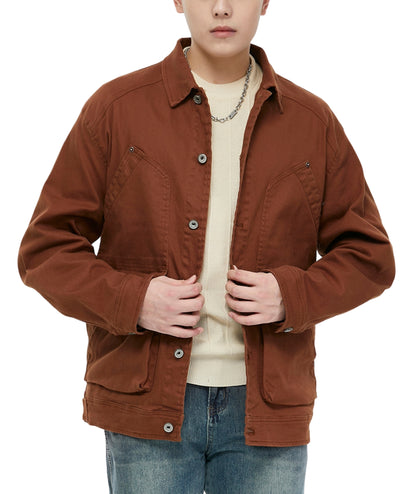 L'MONTE Men's Winter-Ready Brown Canvas Jacket My Store