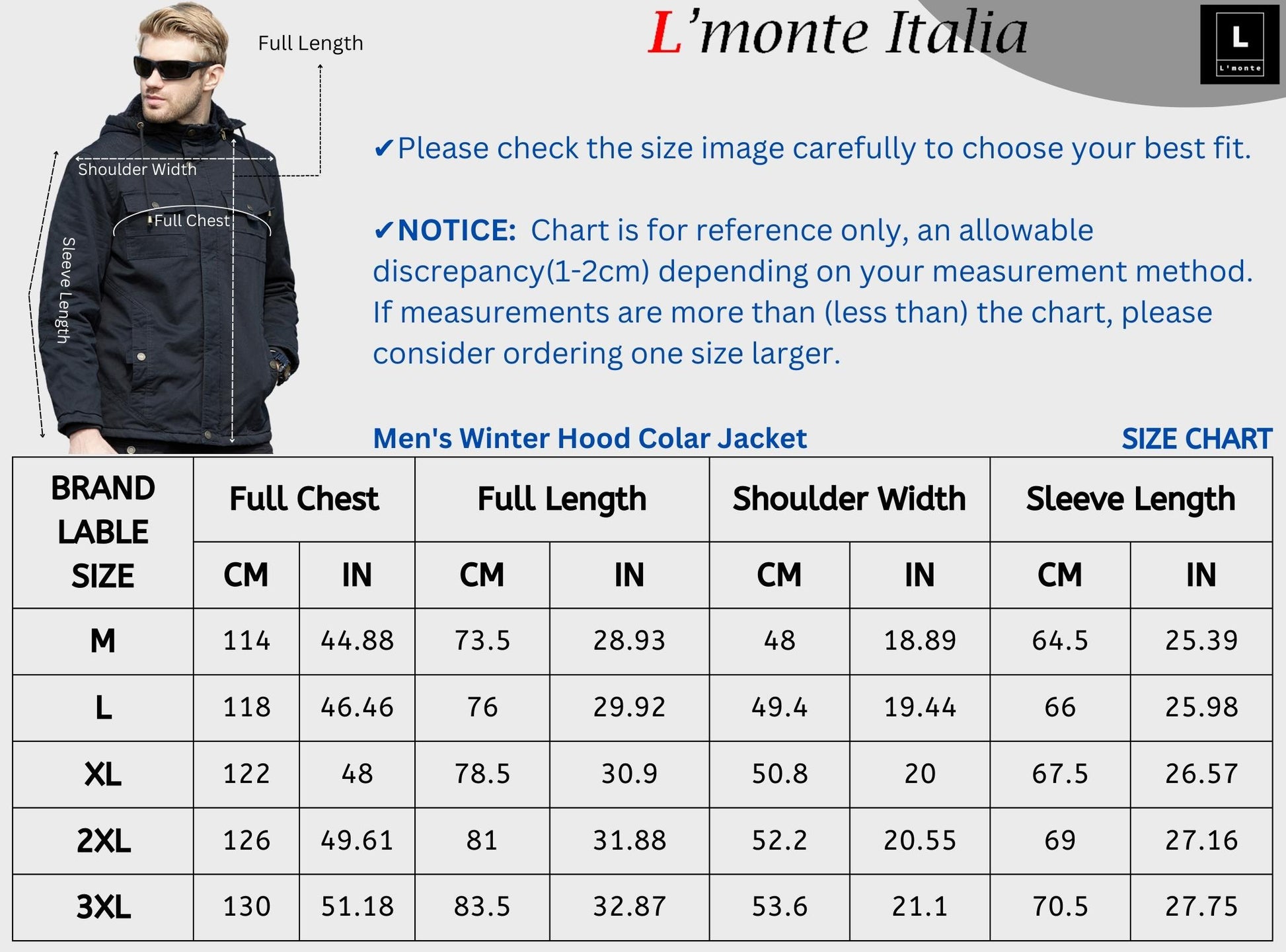 L'MONTE Men's Black Winter Jacket With Detachable Hood My Store
