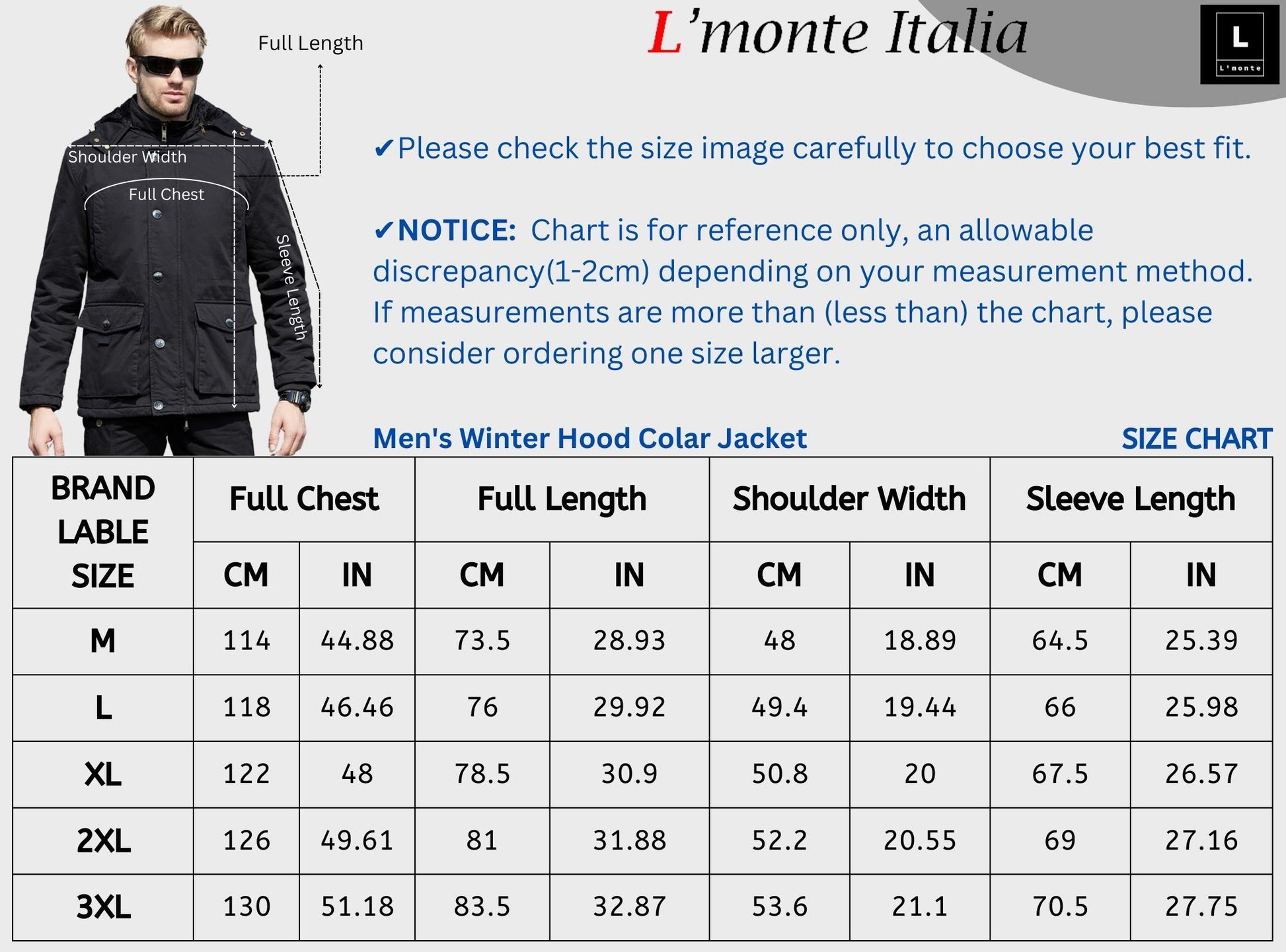 L'MONTE Men's Black Fleece-Lined Jacket With Detachable Hood My Store