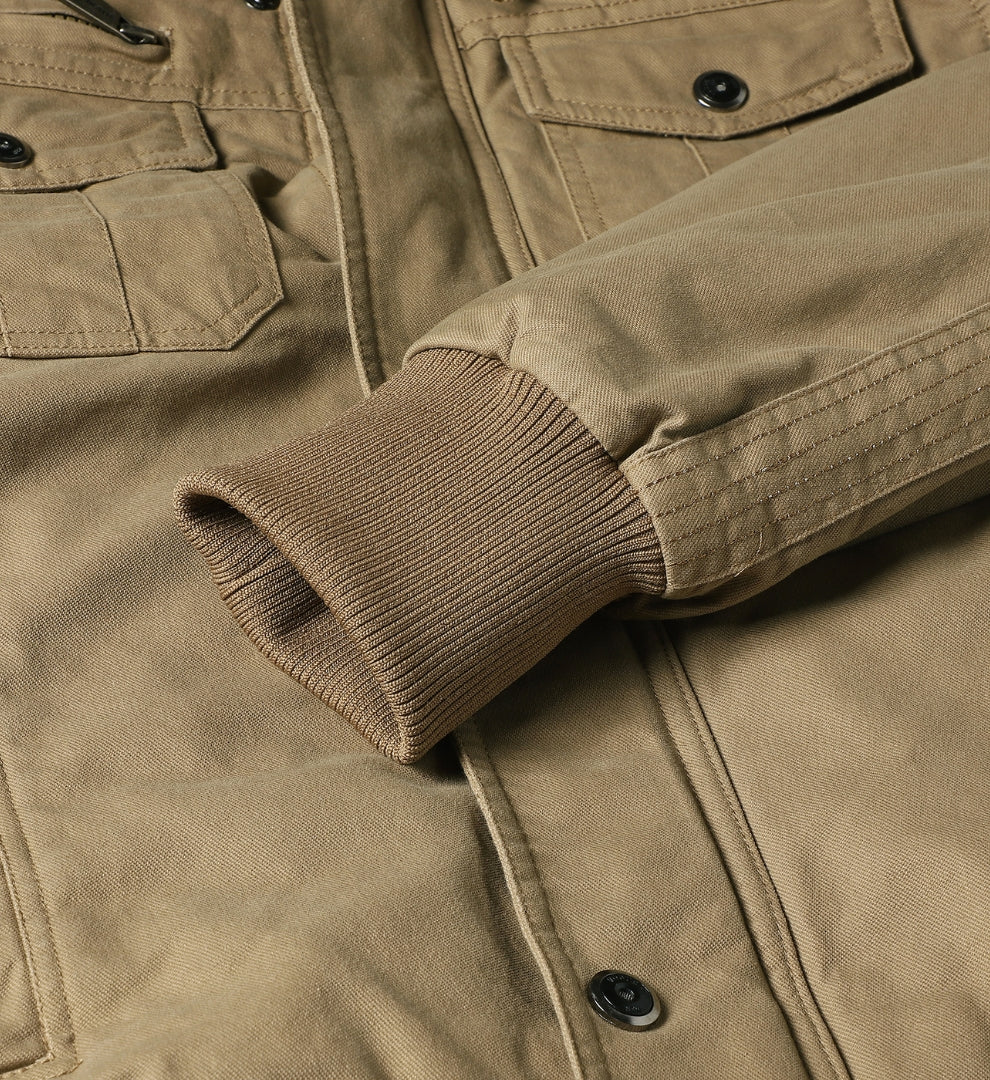 L'MONTE Men's Khaki Military-Style Cargo Winter Jacket My Store
