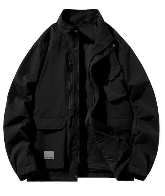 L'MONTE Men's Black Windcheater Polyester Jacket My Store