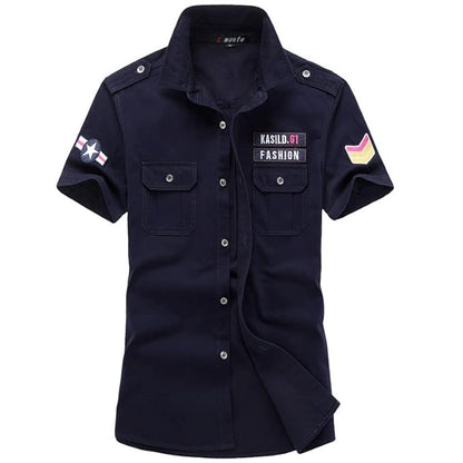 L'monte Men's Cargo Shirts Half Sleeve with Pockets My Store