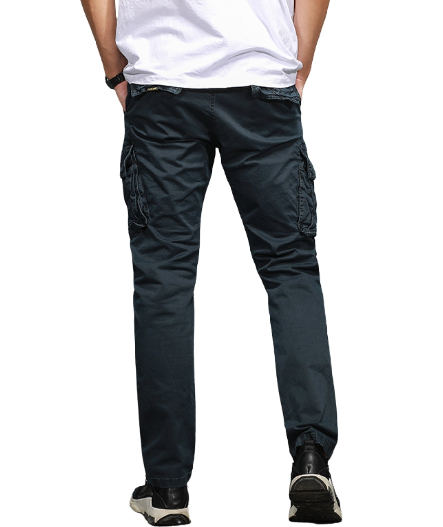 L'MONTE Imported Men's Regular Fit Casual Blue Cotton Cargo Joggers Lmonte International