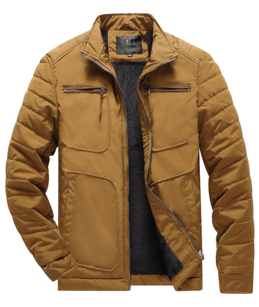 L'MONTE Men's Brown Polyester Bomber Jacket My Store