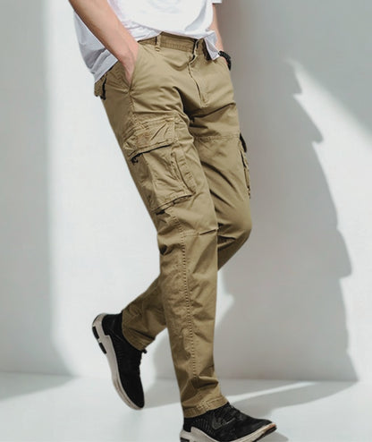 L'MONTE Imported Men's Regular Fit Casual Brown Cotton Cargo Joggers
