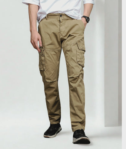 L'MONTE Imported Men's Regular Fit Casual Brown Cotton Cargo Joggers