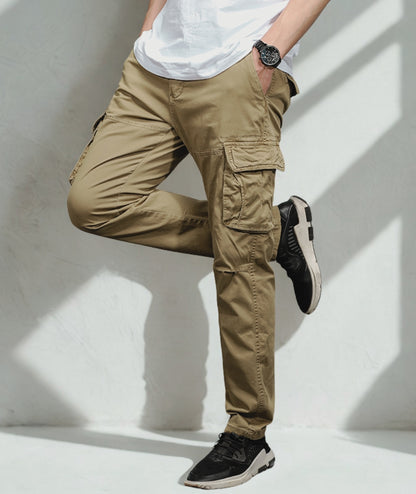 L'MONTE Imported Men's Regular Fit Casual Brown Cotton Cargo Joggers