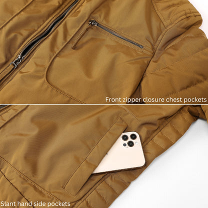 L'MONTE Men's Brown Polyester Bomber Jacket My Store