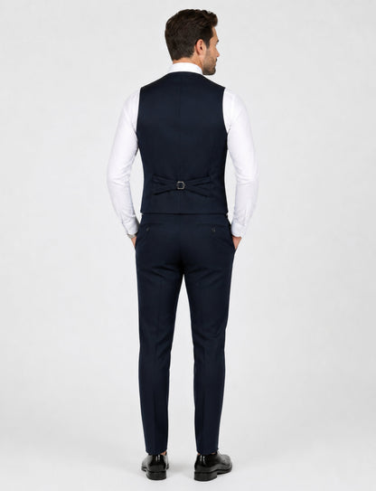 L'MONTE Imported Men's Black Poly Viscose V-Shape Single Breasted Slim Fit Business Formal Dress Waistcoat Vest for Men My Store