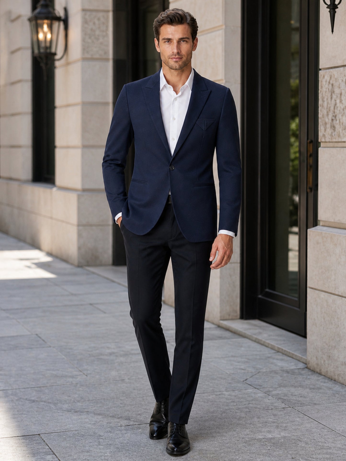 L'MONTE Men's Blue Casual Slim Fit Blazer My Store