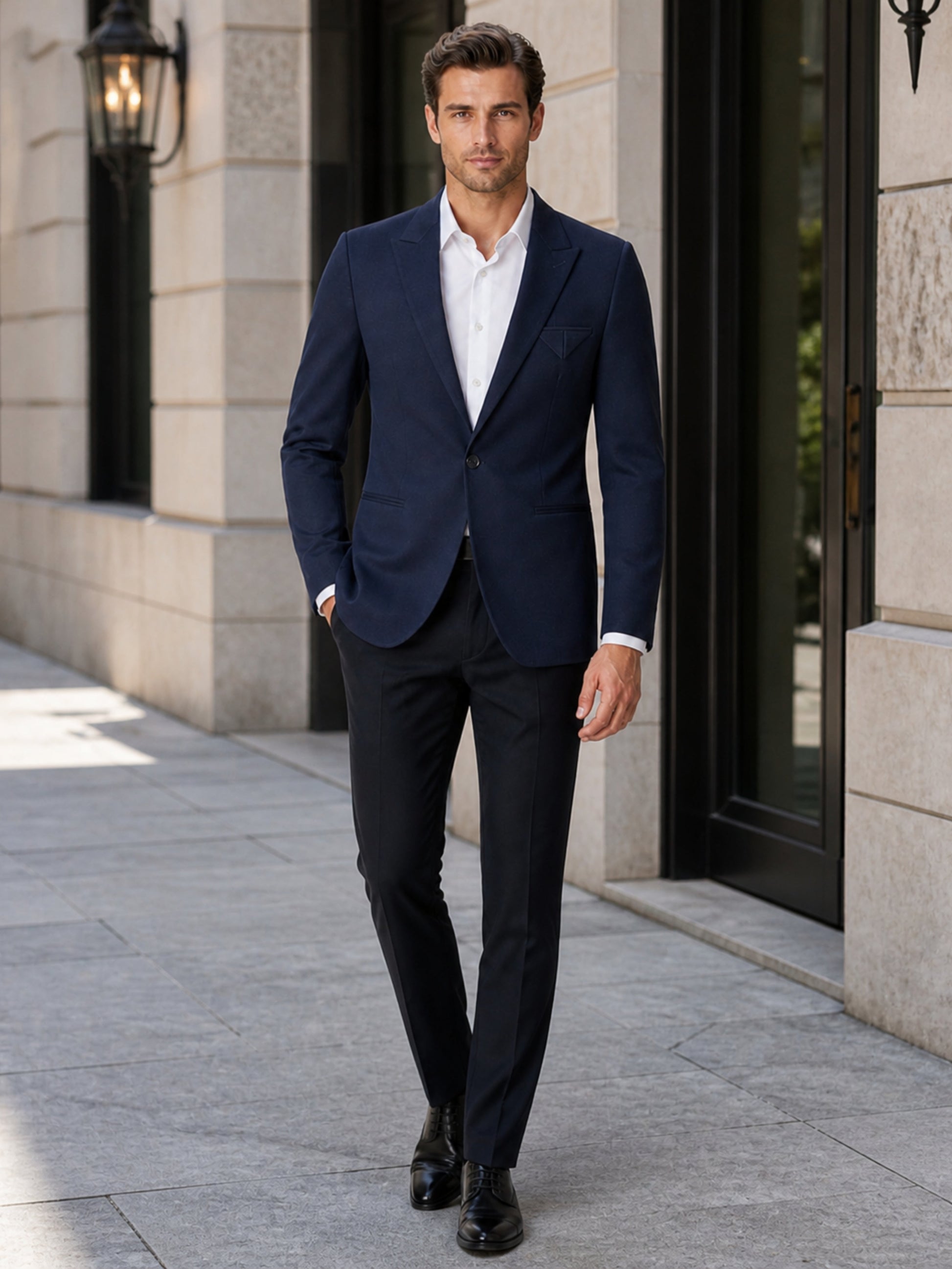 L'MONTE Men's Blue Casual Slim Fit Blazer My Store