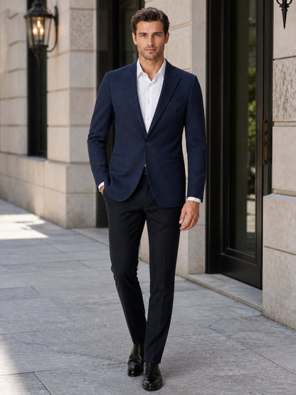 L'MONTE Men's Blue Casual Slim Fit Blazer My Store