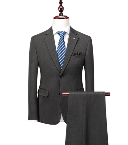 L'MONTE Imported Dark Grey 2 Piece Suit Blazer for Men Formal Slim Fit My Store
