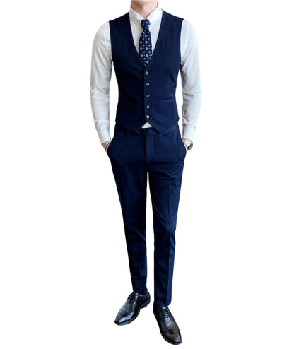 L'MONTE Men's 3-Piece Slim Fit Suit Set in BLUE Lmonte International