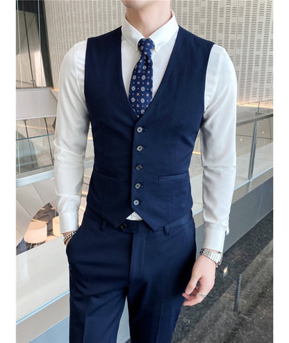 L'MONTE Men's 3-Piece Slim Fit Suit Set in BLUE Lmonte International