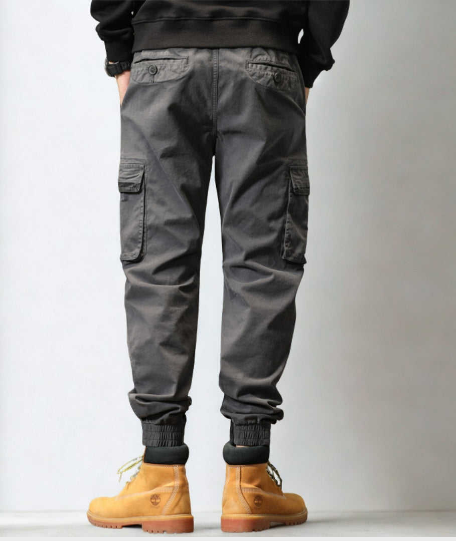 L'MONTE Imported Men's Slim Fit Casual Grey Cotton Cargo Joggers My Store