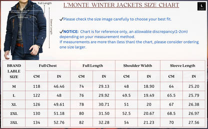L'MONTE Men's Dark Blue Heavy-Duty Parka Jacket My Store