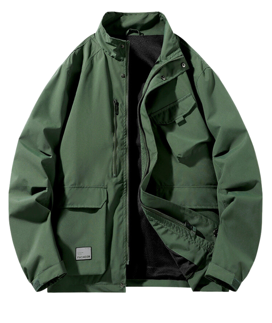 L'MONTE Men's Army Green Windcheater Polyester Jacket My Store