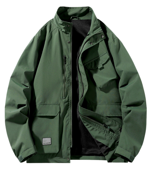 L'MONTE Men's Army Green Windcheater Polyester Jacket My Store