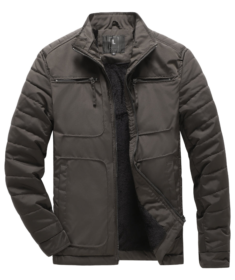 L'MONTE Men's Brown Polyester Bomber Jacket My Store