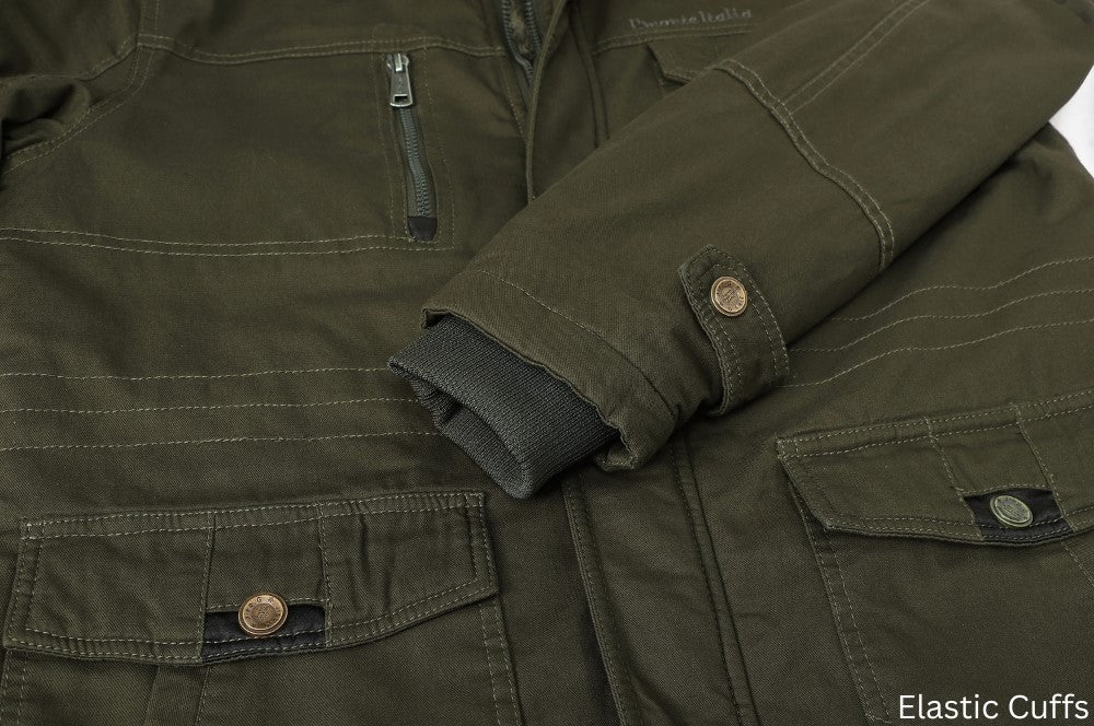 L'MONTE Men's Army Green Heavy-Duty Winter Cargo Jacket My Store